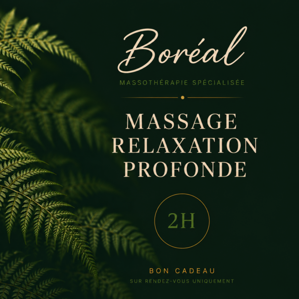 Bon Cadeau Massage Relaxation profonde BORÉAL® - 2H
