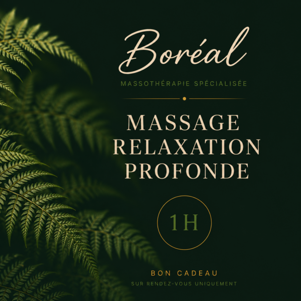Bon cadeau Massage de Relaxation Profonde  BORÉAL® - 1 h